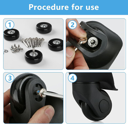 50x18mm luggage wheels - 50x18mm, set